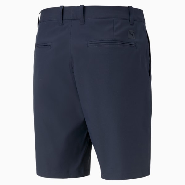 Navy PUMA men's shorts with back pockets and a subtle logo detail.
